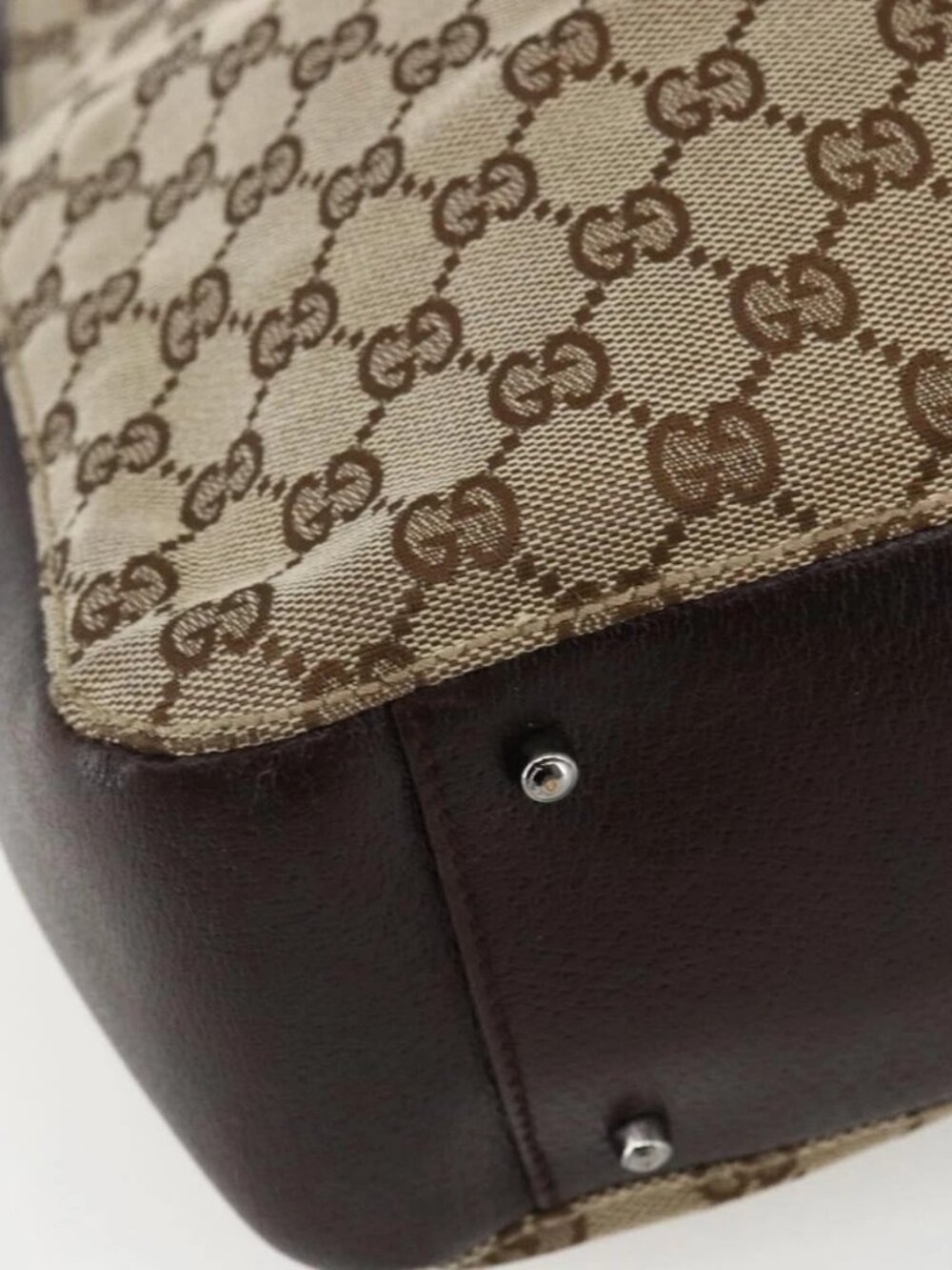 GUCCI GG Canvas Tote Bag Beige Silver 115016 Auth 169570 - Picture 5 of 16